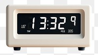 PNG Digital alarm clock electronics technology multimedia. AI generated Image by rawpixel.