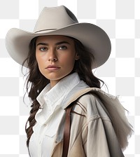 PNG  Cowgirl adult hairstyle outerwear. AI generated Image by rawpixel.