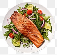PNG Seafood salmon salad plate. AI generated Image by rawpixel.