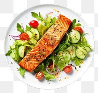 PNG Seafood salmon salad plate. AI generated Image by rawpixel.