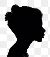 PNG Silhouette png portrait adult black. AI generated Image by rawpixel.