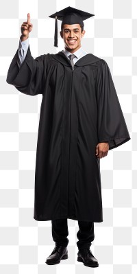 PNG  Young adult Muslim man graduate graduation white background intelligence. AI generated Image by rawpixel.