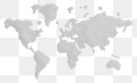 PNG Worldmap pattern white topography. 