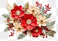 PNG Christmas pattern wreath flower. 