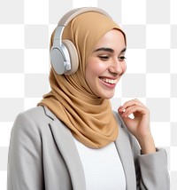 PNG Scarf adult smile headphones. 