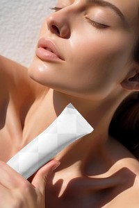 Skincare tube png mockup, transparent product packaging