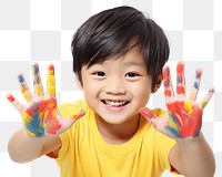 PNG Asian children smile hand finger. 