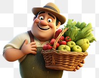 PNG Basket vegetable portrait cartoon. 