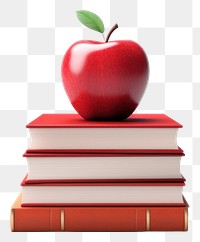 PNG  Apple book publication fruit. AI generated Image by rawpixel.