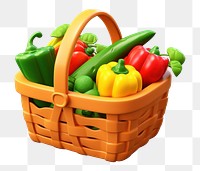 PNG Vegetable basket plant food white background. AI generated Image by rawpixel.