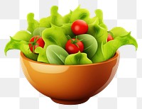 PNG Salad bowl food white background vegetable. 