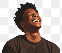 PNG  Black man laughing adult creativity happiness. AI generated Image by rawpixel.