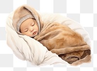 PNG Newborn kid sleeping blanket baby. 