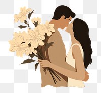 PNG Kissing flower affectionate togetherness. 