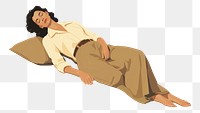 PNG Woman sleeping adult comfortable relaxation. AI generated Image by rawpixel.