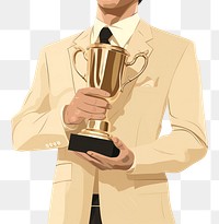 PNG Businessman hold trophy adult achievement technology. AI generated Image by rawpixel.