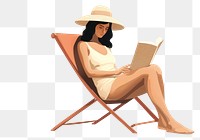 PNG Reading sunbathing furniture sitting. AI generated Image by rawpixel.