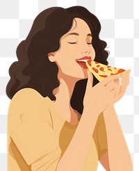 PNG Smiling woman eating pizza adult food face. AI generated Image by rawpixel.