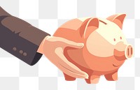 PNG Piggy bank hand representation investment. 