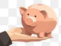 PNG Piggy bank mammal hand investment. AI generated Image by rawpixel.