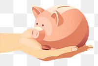 PNG Piggy bank holding hand investment. 