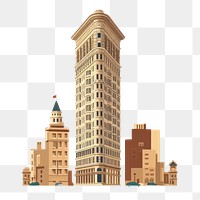 PNG Flatiron Building building architecture landmark. AI generated Image by rawpixel.