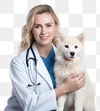 PNG Woman veterinarian mammal animal doctor. AI generated Image by rawpixel.