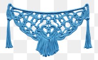 PNG Blue macrame art white background creativity. AI generated Image by rawpixel.