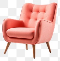 PNG Lounge armchair furniture pink red. AI generated Image by rawpixel.