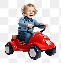 PNG Boy Driving Toy Car tricycle portrait vehicle. 