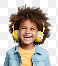 PNG Kids wearing headphone headphones headset smiling. AI generated Image by rawpixel.