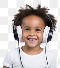 PNG Kids wearing headphone headphones portrait headset. 