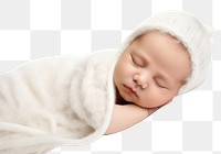 PNG Newborn baby sleeping portrait blanket