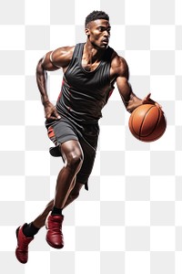 PNG Sportsman playing basketball sports footwear adult. AI generated Image by rawpixel.