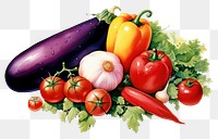 PNG Vegetable eggplant organic herbs. AI generated Image by rawpixel.