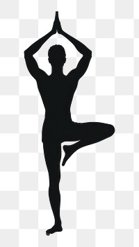 PNG Yoga poses silhouette standing sports. 