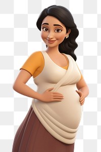 PNG Indian pregnant woman cartoon adult doll. 