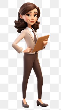 PNG Business woman figurine smiling cartoon. 