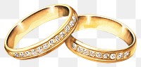 PNG Gold wedding rings diamond gemstone jewelry. AI generated Image by rawpixel.
