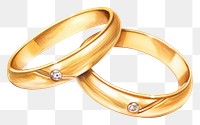 PNG Gold wedding rings jewelry diamond white background. AI generated Image by rawpixel.