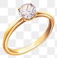 PNG Gold ring diamond gemstone jewelry. AI generated Image by rawpixel.