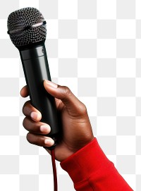 PNG Microphone holding hand performance. 