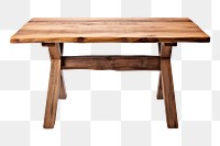 PNG Wooden table furniture bench desk. 