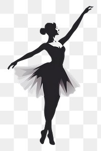 PNG Female ballet dancer silhouette ballerina dancing. 