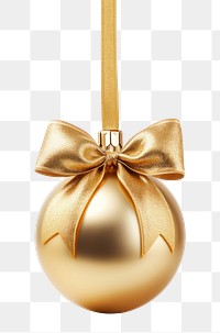 PNG Golden decoration Christmas ball christmas hanging bow.