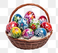 PNG Easter eggs painted basket easter  