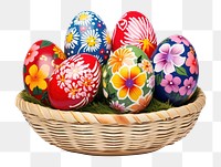 PNG Easter eggs painted basket easter  