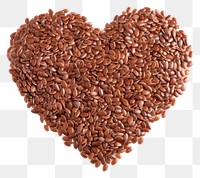 PNG  Flax seeds shape heart white background. AI generated Image by rawpixel.
