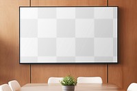 Meeting room screen png mockup, transparent design