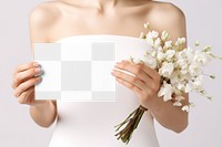 Wedding invitation card png mockup, transparent design